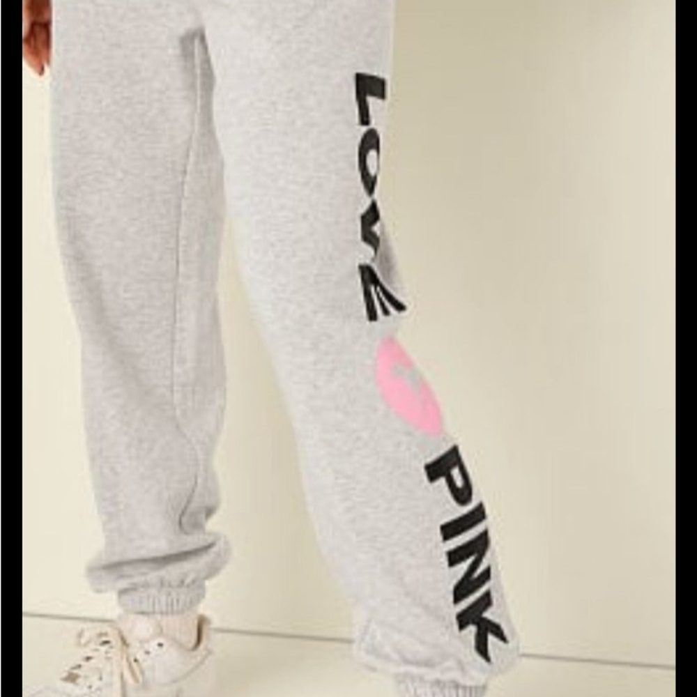 Victoria Secret PINK ORIGINALS GREY CAMPUS JOGGERS MEDIUM NWT